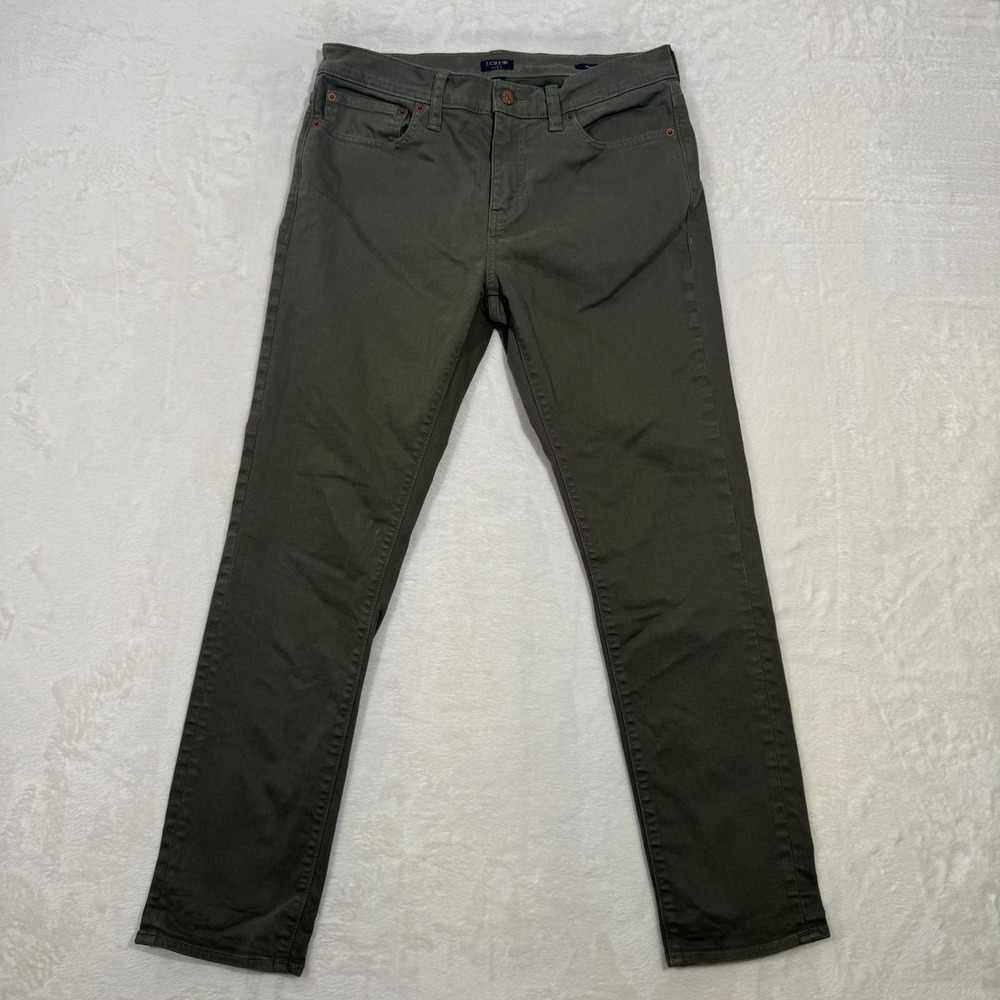 J.Crew Pants Mens 30x30 Olive Green Flex Slim Fit 5-Pocket Cotton Stretch Chino